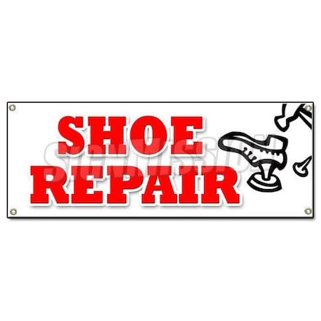 Signmission SHOE REPAIR BANNER SIGN heels soles leather work luggage repair while you wait B-Shoe Repair